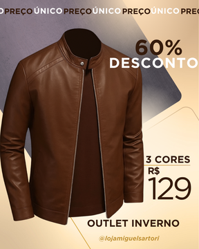 Jaqueta Masculina em Couro Miguel Sartori DF257