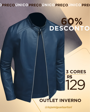 Jaqueta Masculina em Couro Miguel Sartori DF257