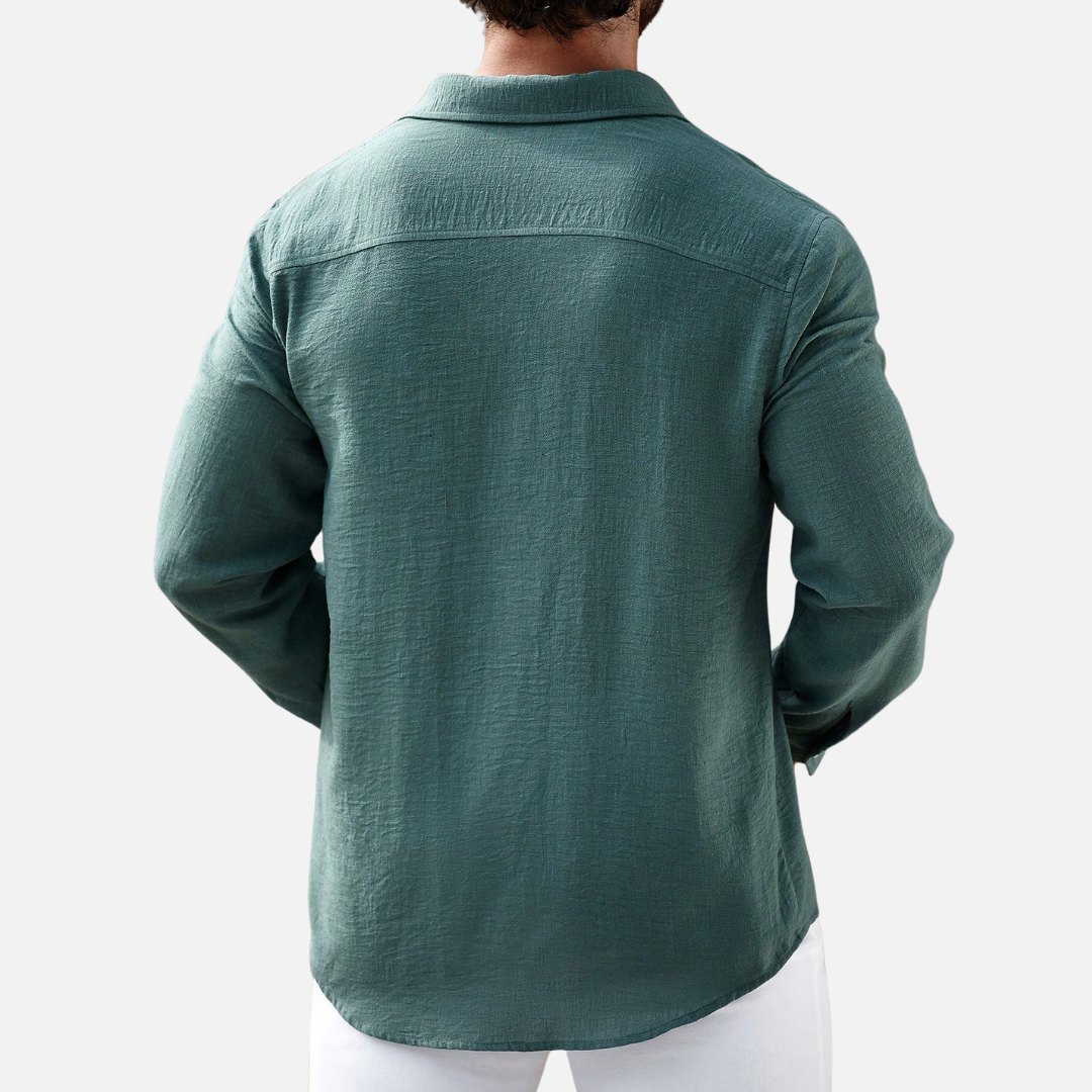 Camisa Manga Longa em Linho Masculina Drauffen DF102