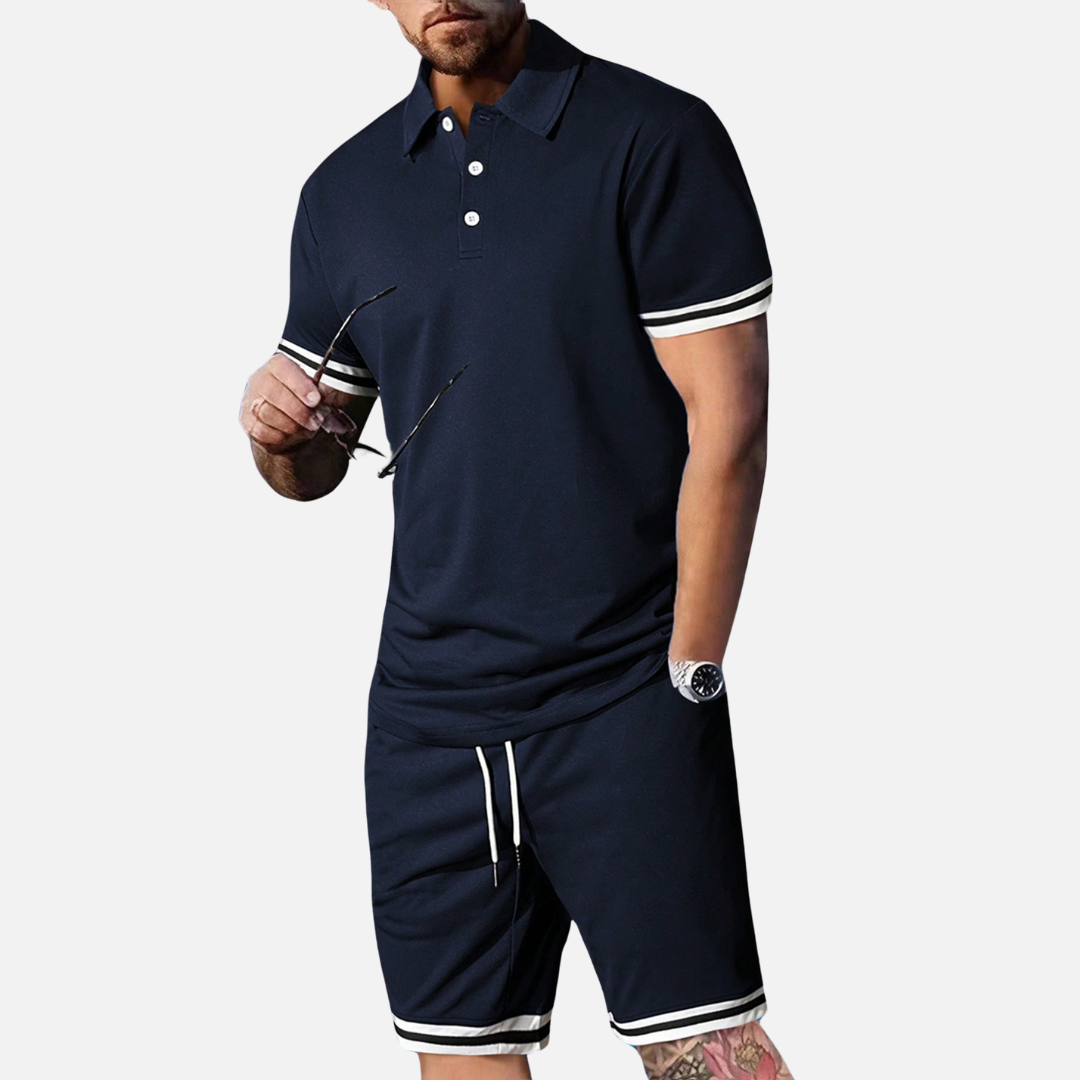 Conjunto Camisa Polo e Short Masculino Drauffen DF059
