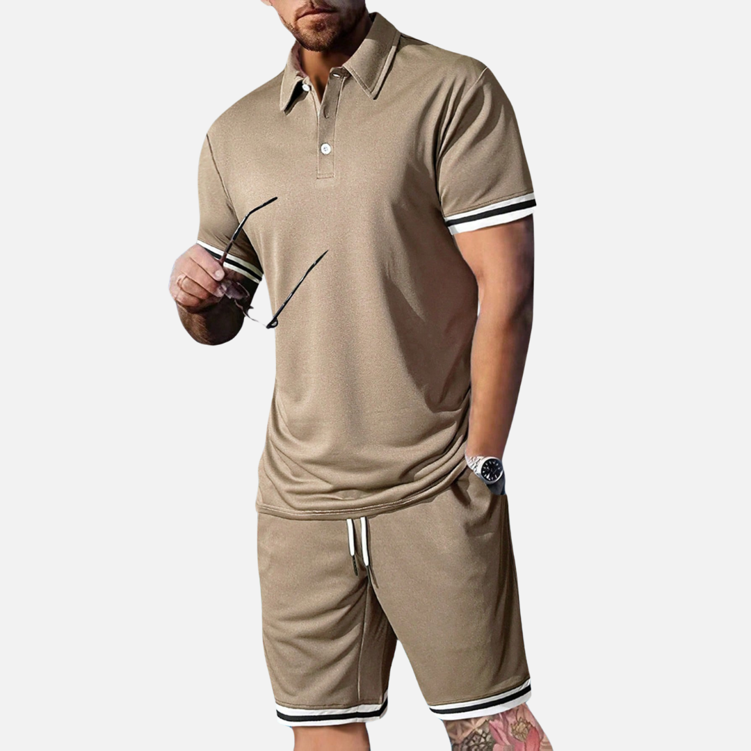 Conjunto Camisa Polo e Short Masculino Drauffen DF059
