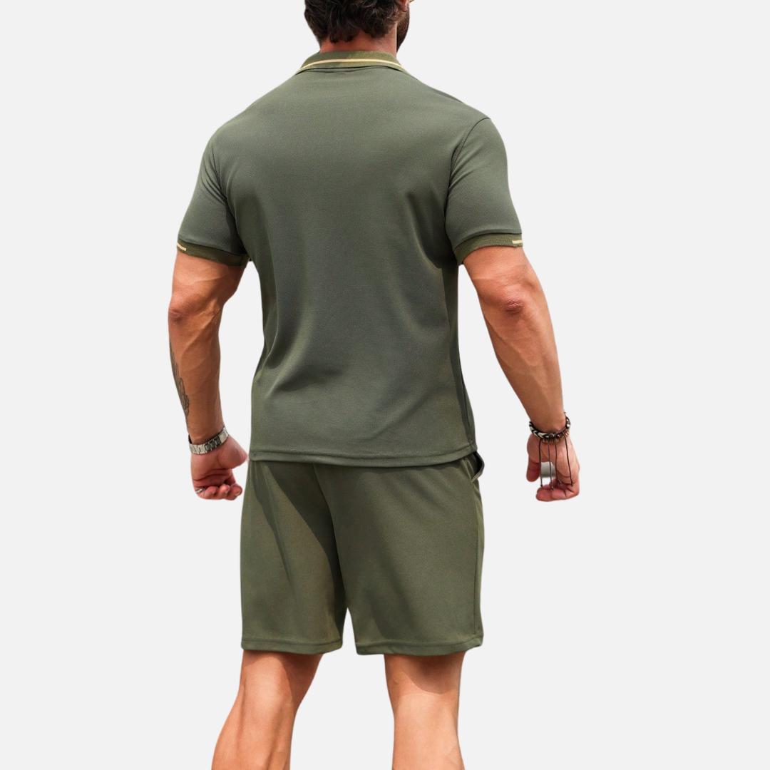Conjunto Camisa Polo e Short Masculino Drauffen DF057