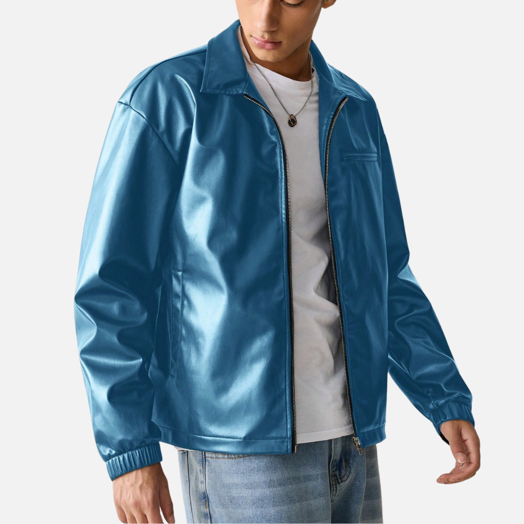 Jaqueta de Couro Masculina Drauffen DF018