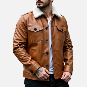 Jaqueta de Couro Masculina Miguei Sartori DF017