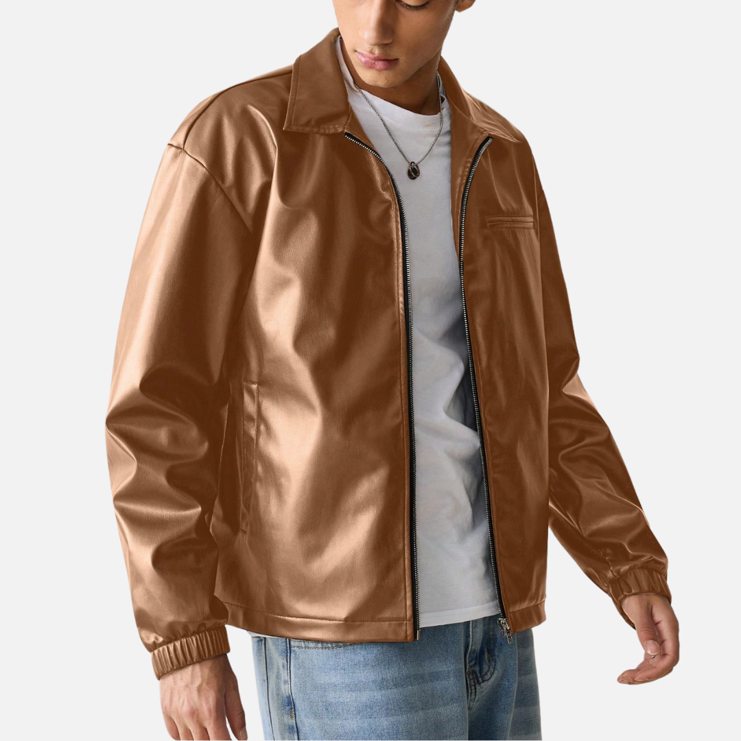 Jaqueta de Couro Masculina Drauffen DF018