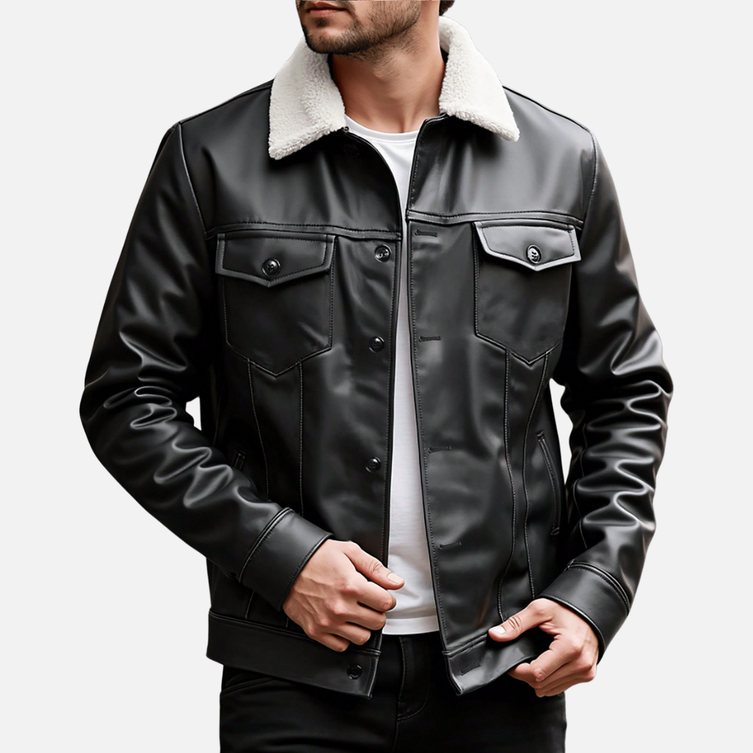 Jaqueta de Couro Masculina Miguei Sartori DF017