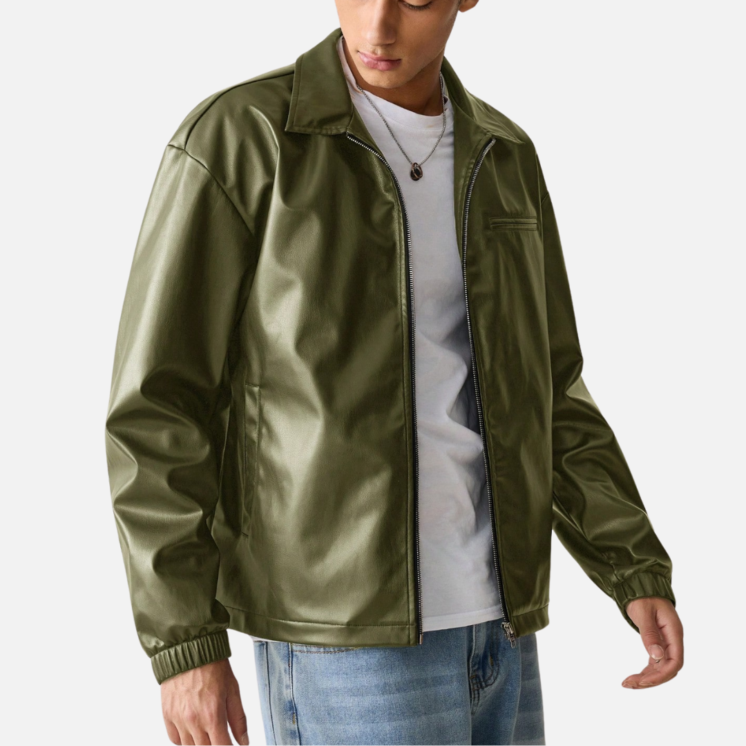 Jaqueta de Couro Masculina Drauffen DF018