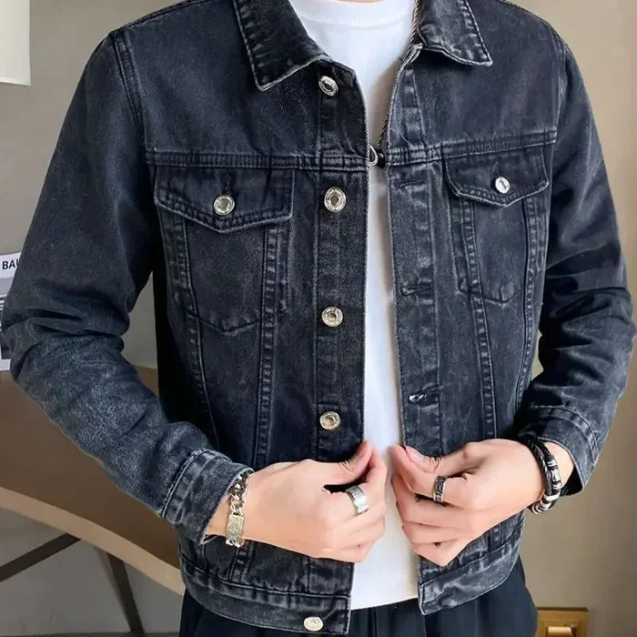 Jaqueta Jeans Masculina com Botões Miguei Sartori DF210
