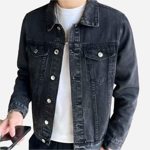 Jaqueta Jeans Masculina com Botões Miguei Sartori DF210