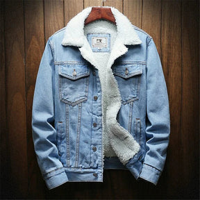Jaqueta Jeans Masculina Forrada em Lã Drauffen DF239