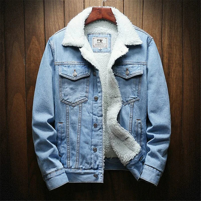 Jaqueta Jeans Masculina Forrada em Lã Drauffen DF239