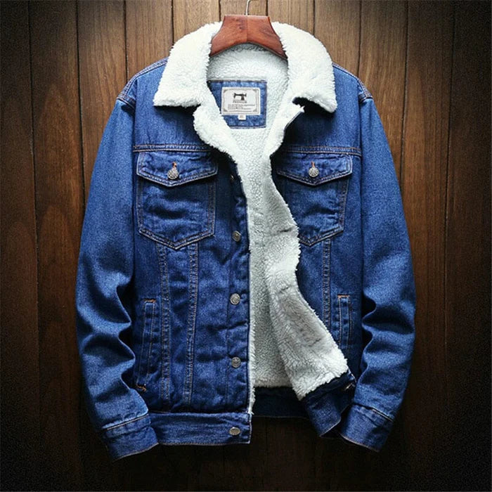 Jaqueta Jeans Masculina Forrada em Lã Drauffen DF239