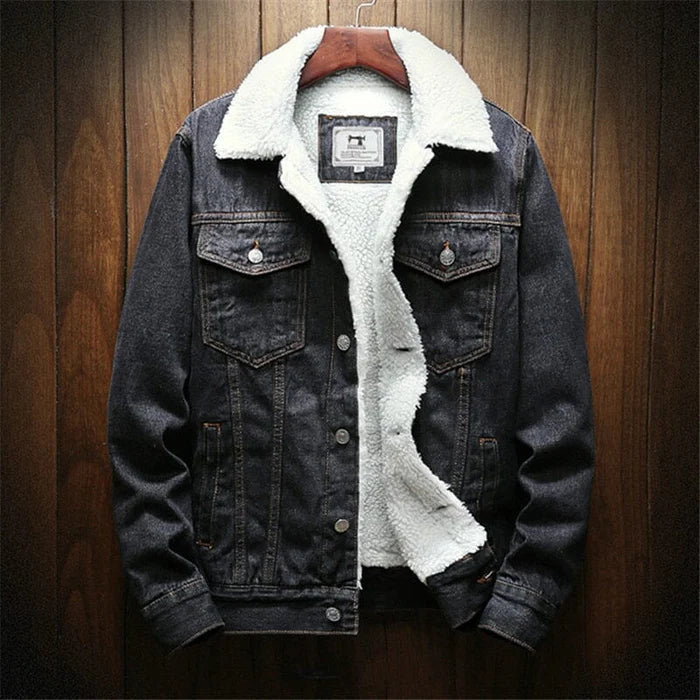 Jaqueta Jeans Masculina Forrada em Lã Drauffen DF239