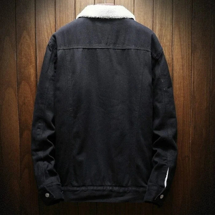 Jaqueta Jeans Masculina Forrada em Lã Drauffen DF239