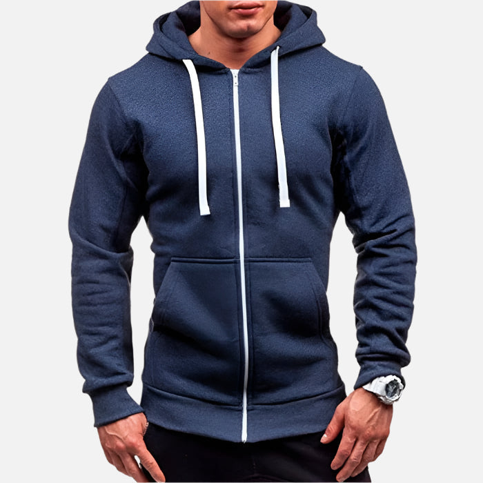 Jaqueta Moletom Masculina com Capuz e Zíper Drauffen DF234