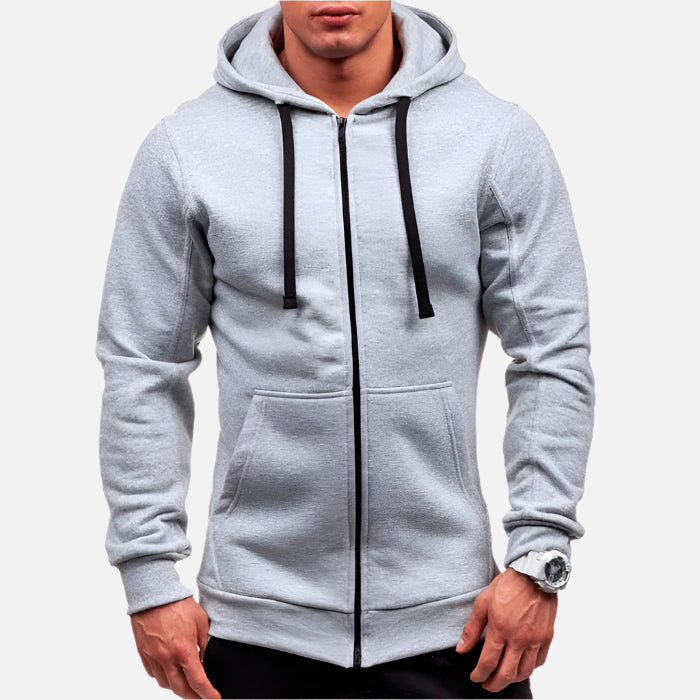 Jaqueta Moletom Masculina com Capuz e Zíper Drauffen DF234