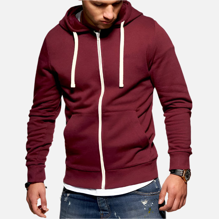 Jaqueta Moletom Masculina com Capuz e Zíper Drauffen DF234