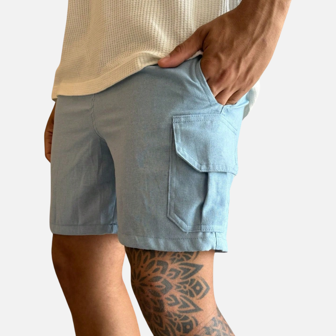 Short Cargo de Linho Masculino Drauffen DF081