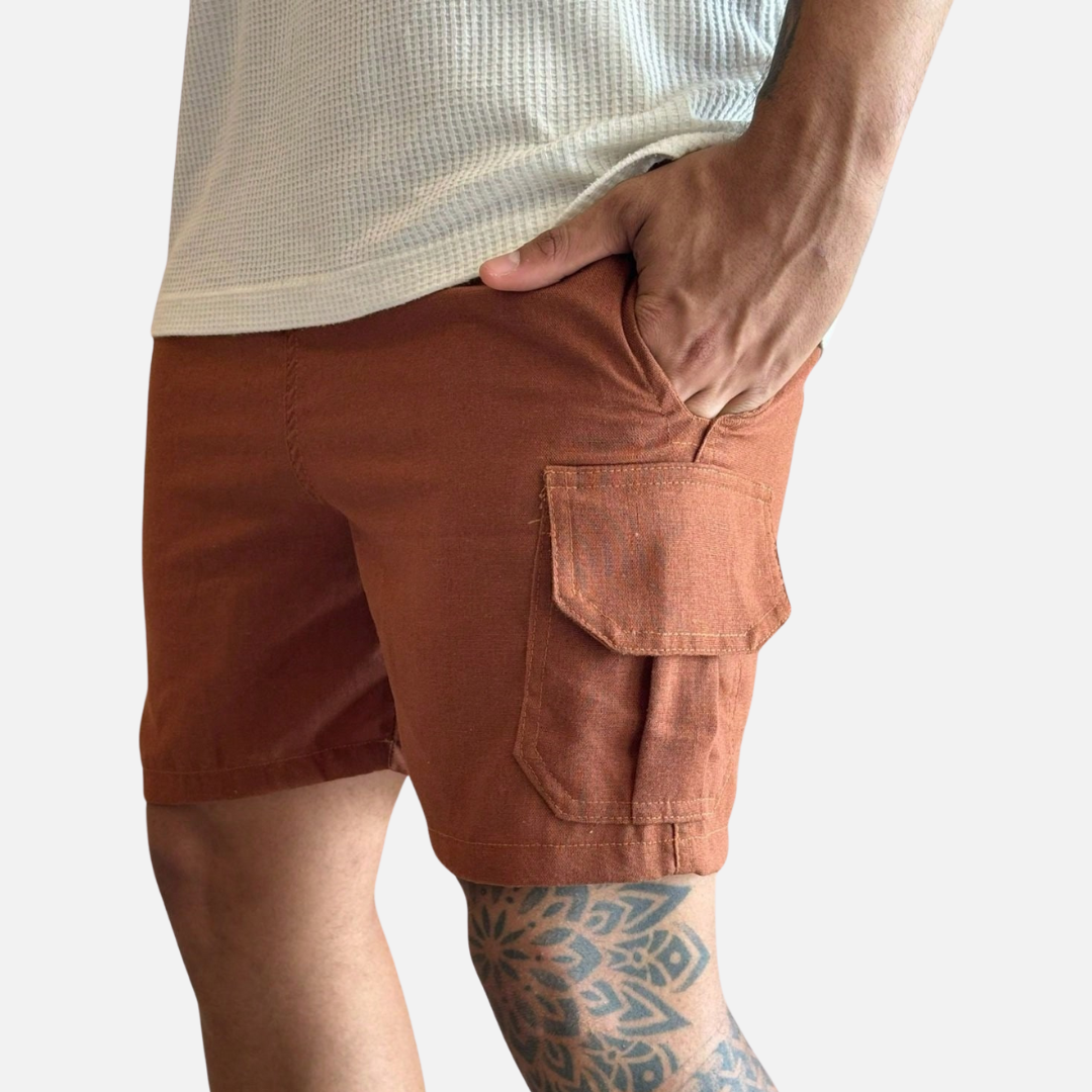 Short Cargo de Linho Masculino Drauffen DF081