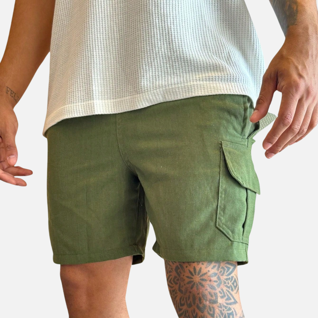 Short Cargo de Linho Masculino Drauffen DF081